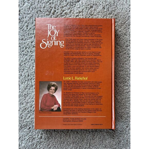 The Joy Of Signing by Lottie L. Riekehof 1987 Second Edition - Picture 6 of 8